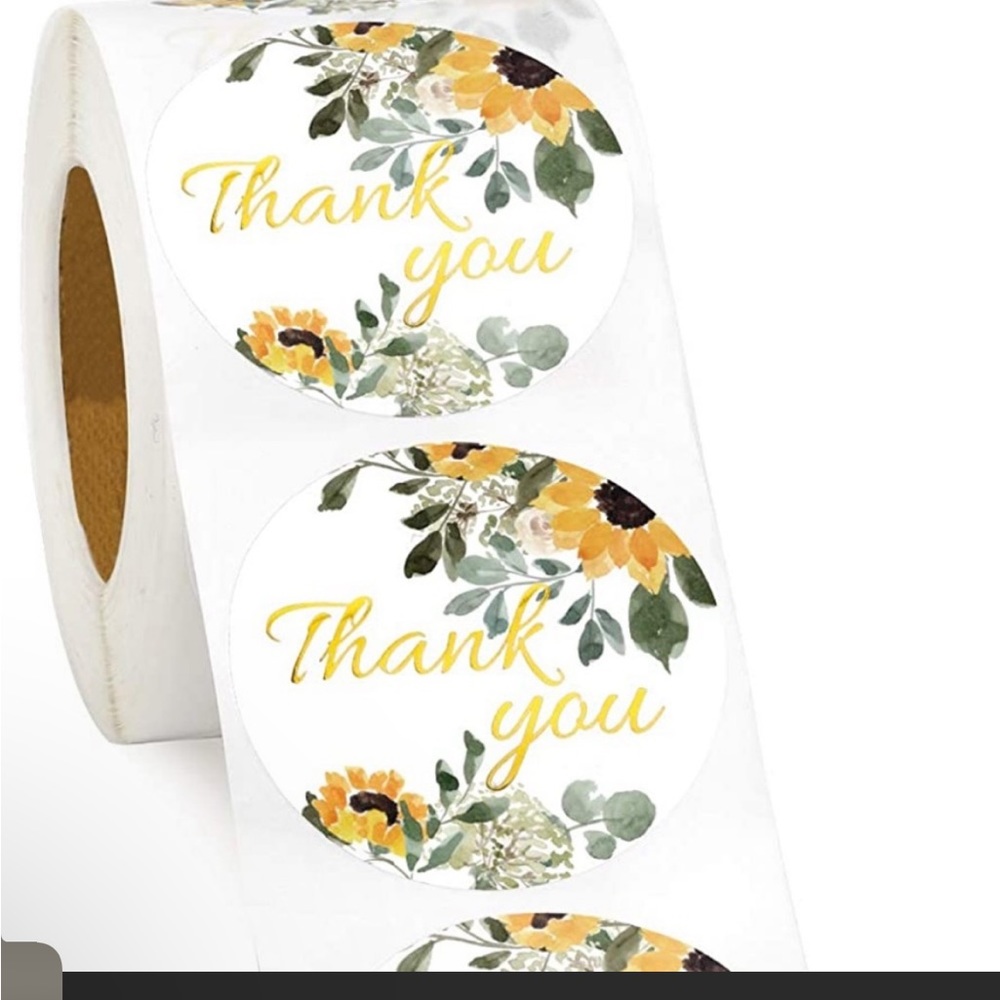 Thank You sunflower 2inch stickers